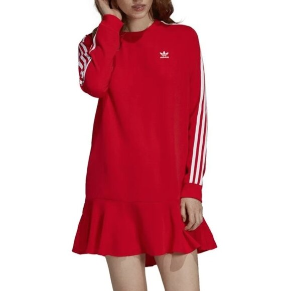 Adidas Originals Red Shirt Dress Size 2XS - Picture 1 of 8